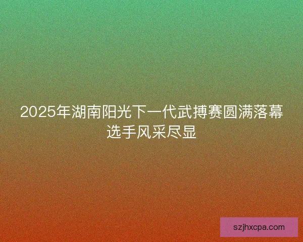 2025年湖南阳光下一代武搏赛圆满落幕选手风采尽显