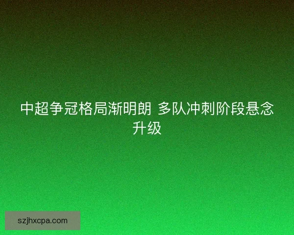 中超争冠格局渐明朗 多队冲刺阶段悬念升级